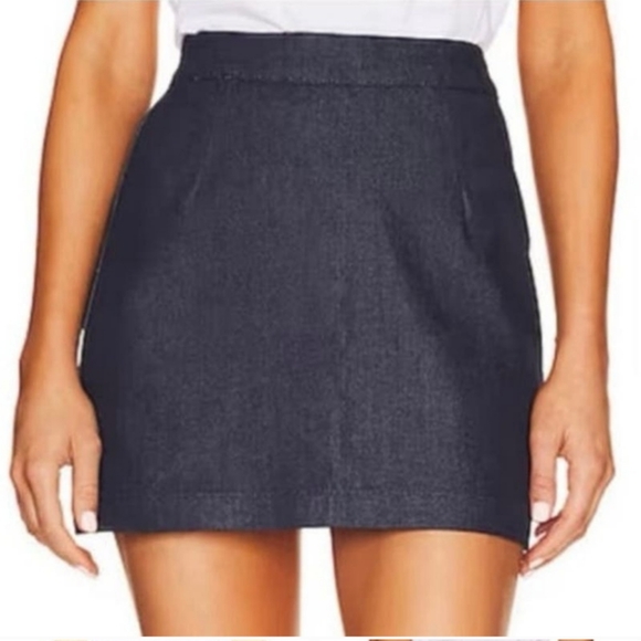 NWT WeWoreWhat Denim Mini Skirt Indigo Comfort Raw Blue Women's S XS - Picture 6 of 6